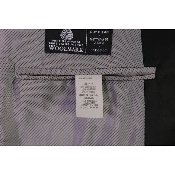 Calvin Klein Black 2-Btn Formal Tuxedo Blazer Jacket Wool 46L - Picture 8 of 8